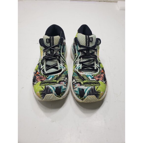 Brooks 9 Adrenaline GTS 20 1202961B453 Green Floral Running Shoes Size 11 B - Picture 1 of 16